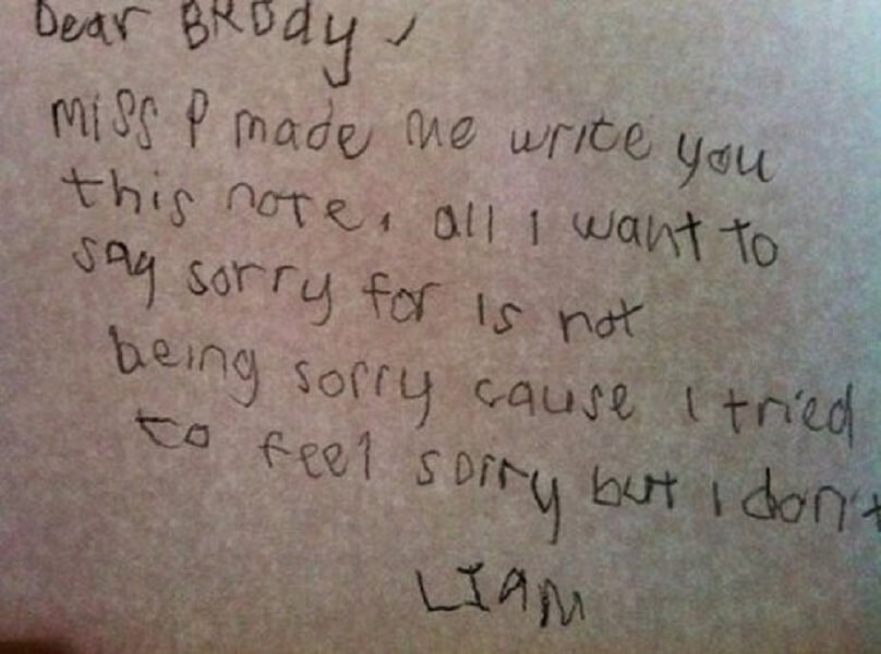 not an apology letter