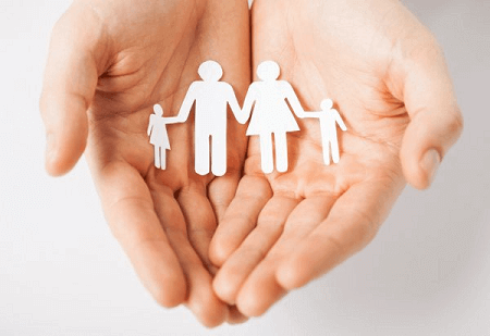 Image of family in hand